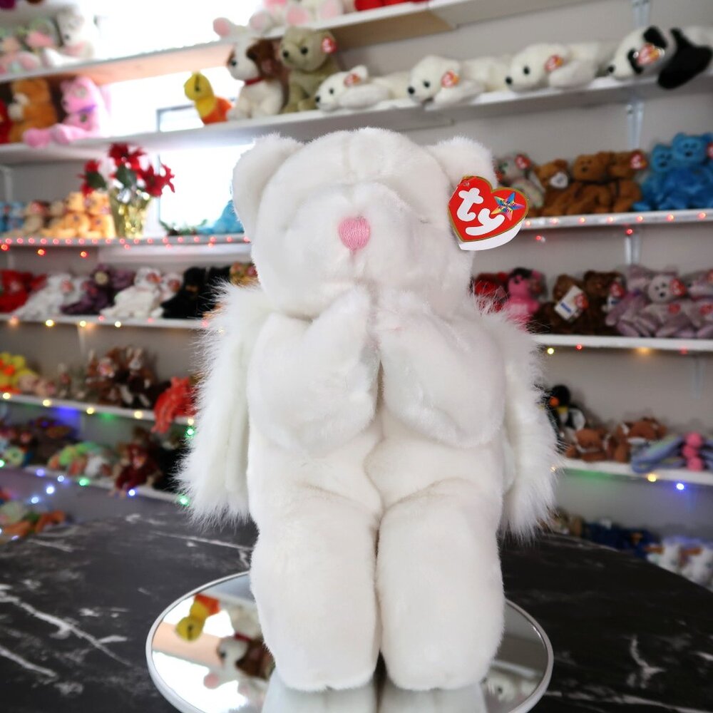 TY Beanie Buddy - Blessed the Angel Bear | MWMT New Mint Tags | Retired | Rare